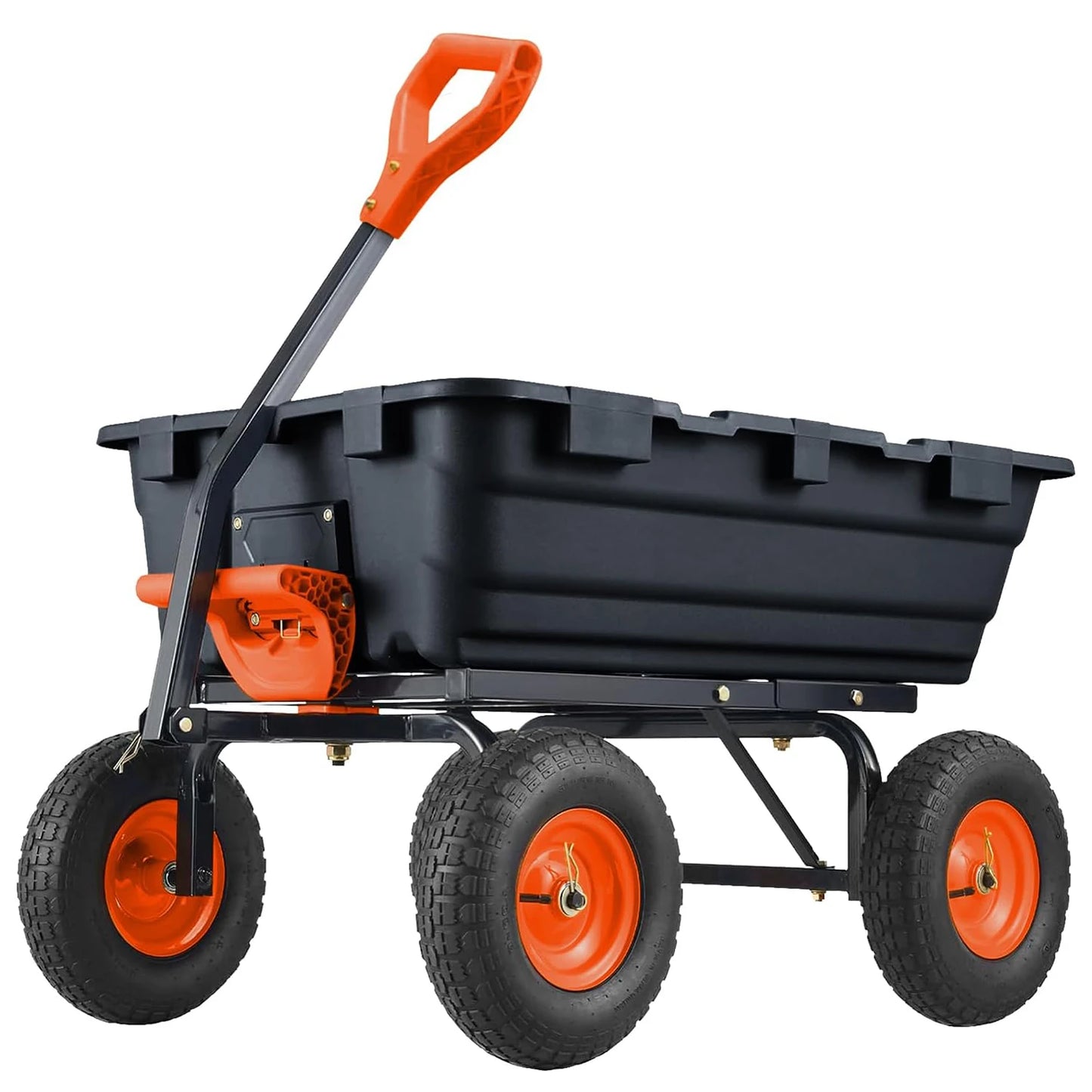 TWISTER.CK 900 Pound Poly Garden Dump Cart Heavy Duty Wagon