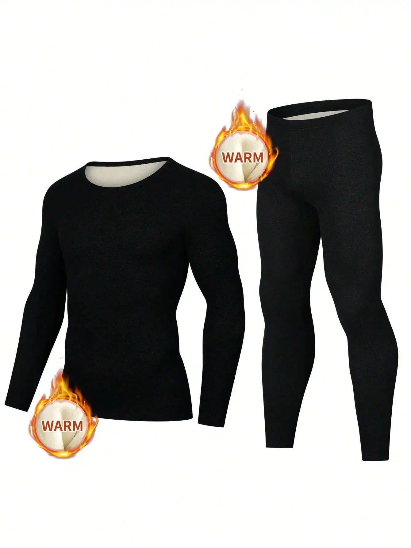 Thermal Underwear Set Cold Weather Two Piece Polyester