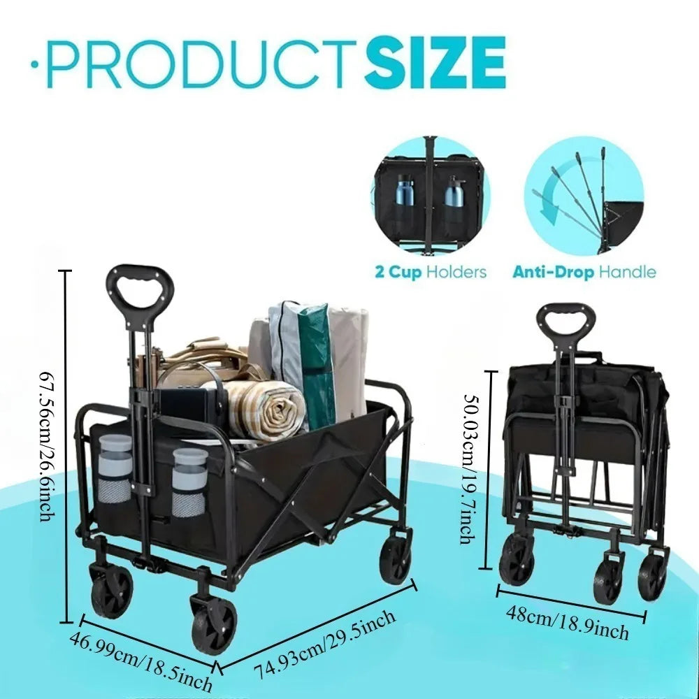 Heavy Duty All Terrain Folding Cart With Stainless Steel Frame