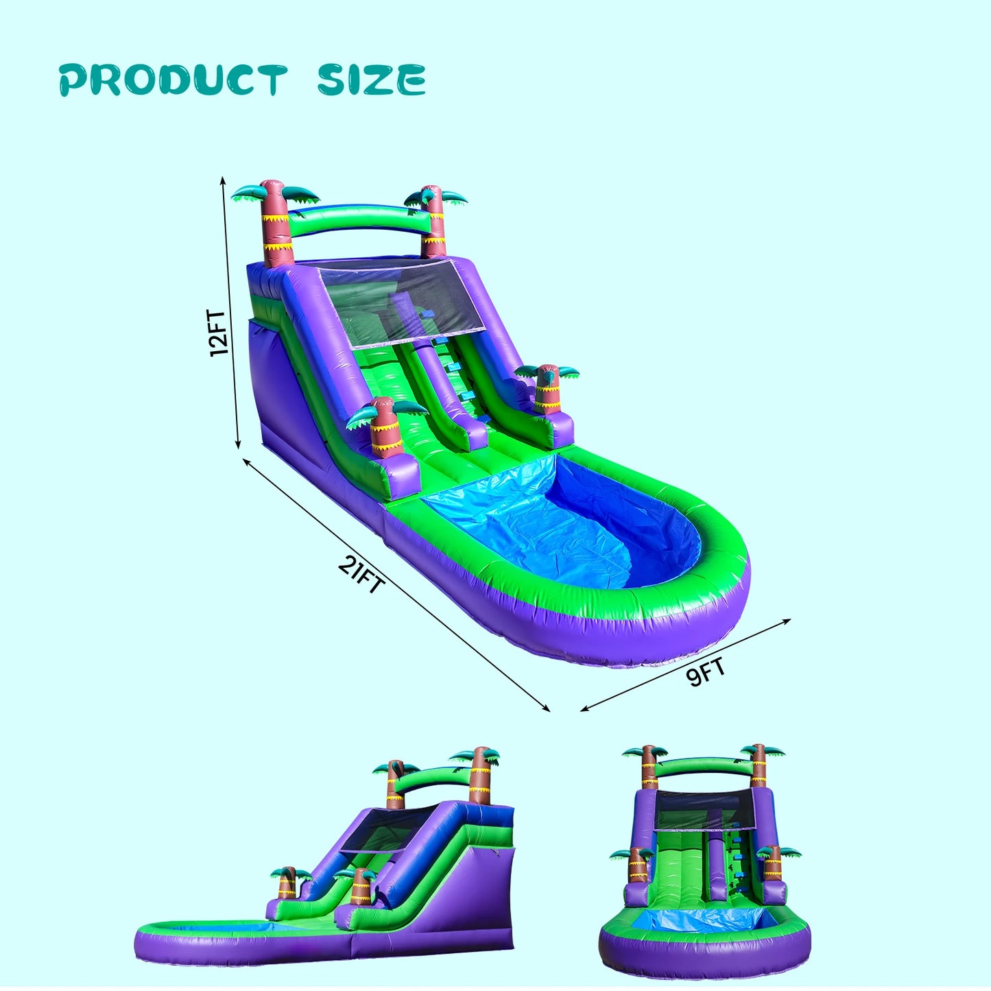 RTS Inflatable PVC Bounce House Tropical Water Slide