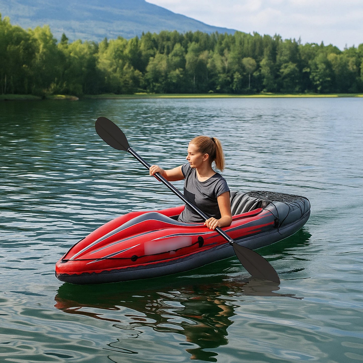 HHSJZWCY Inflatable Single Person Kayak for Lakes and Rivers
