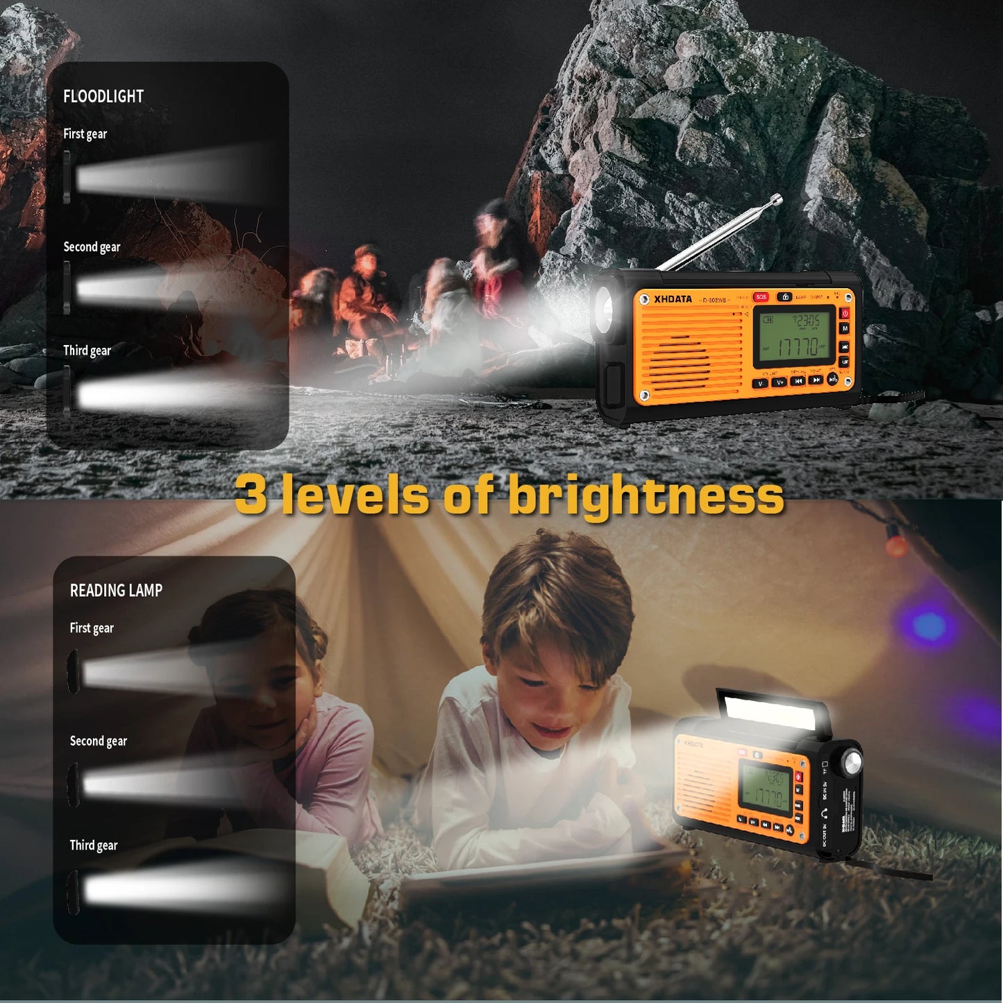 XHDATA D 608WB Emergency Crank Weather Radio FM AM NOAA