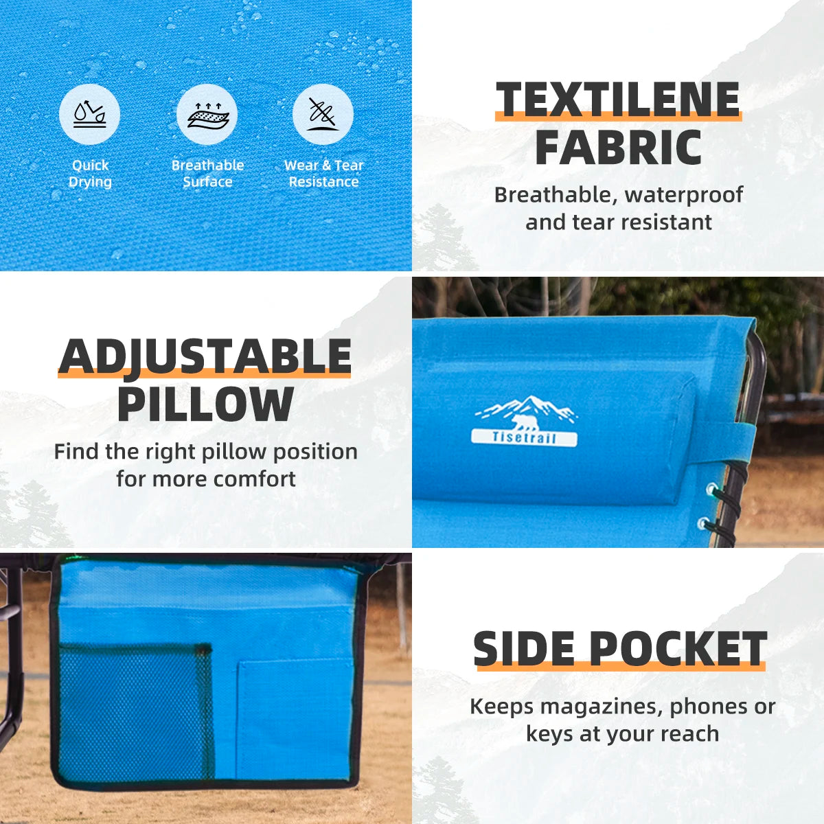 Tisetrail 2Pack Folding Chaise Lounges Sun Lounger Set