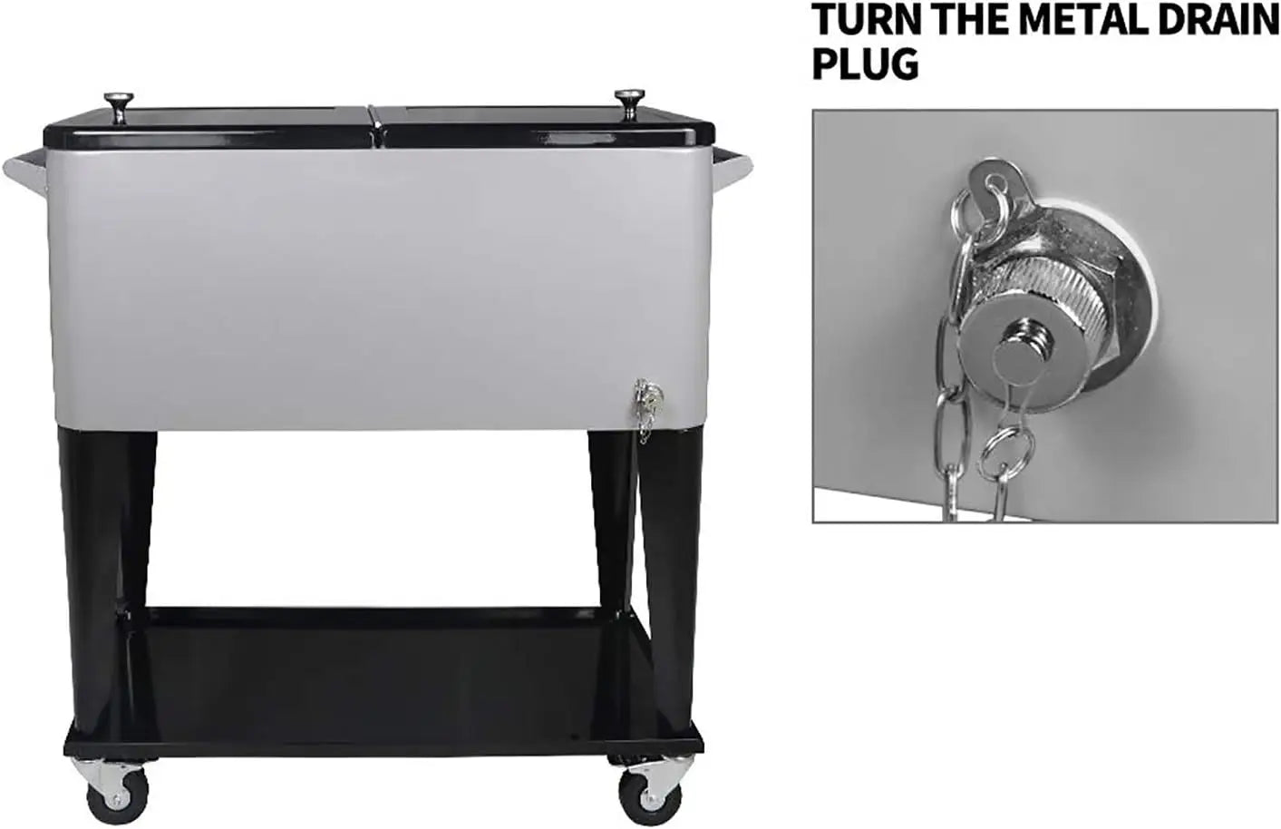 XMSJBuckets Coolers And Holders Rolling Cooler Cart For Outdoor Use