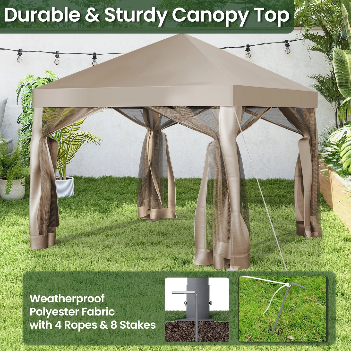 MORNGARDO Mosquito Net Gazebo Canopy for Outdoor Backyard Patio