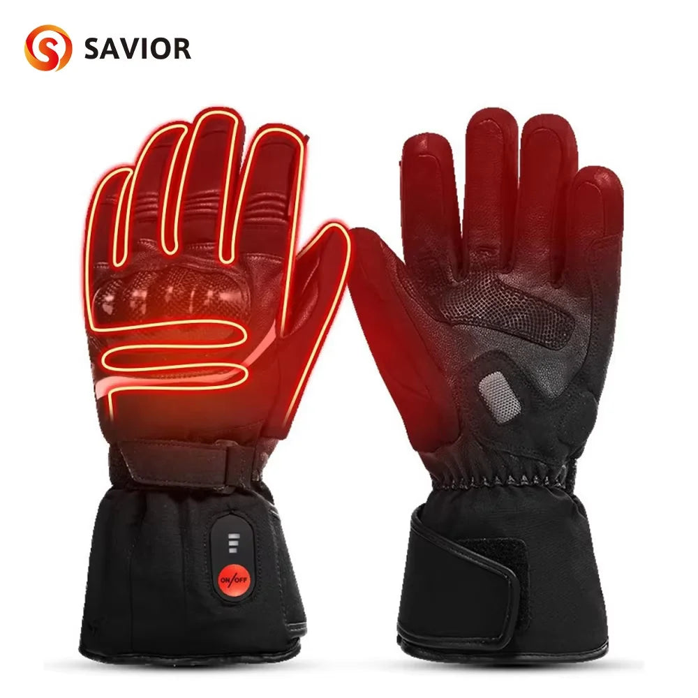Savior Heat Winter Motorcycle Heated Gloves Waterproof