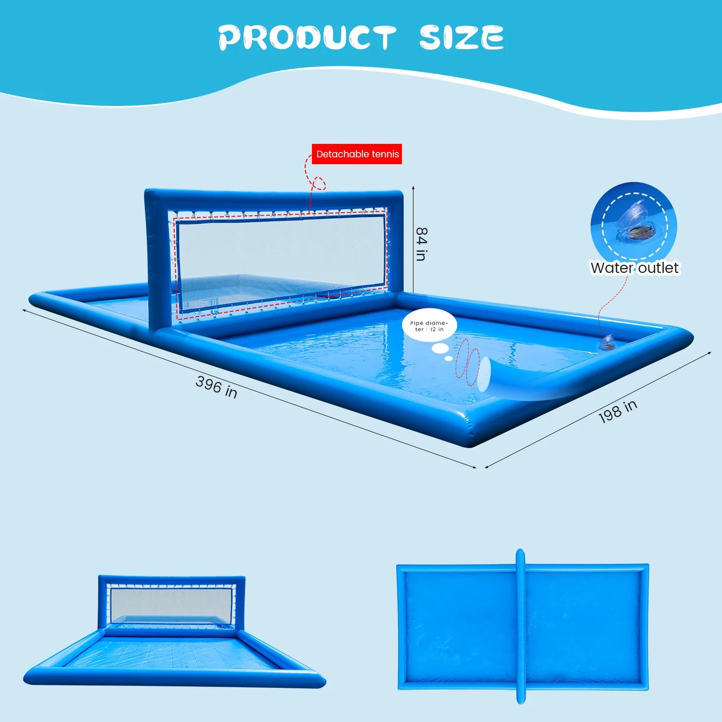 RTS Inflatable Volleyball Court Outdoor Pool Game Play