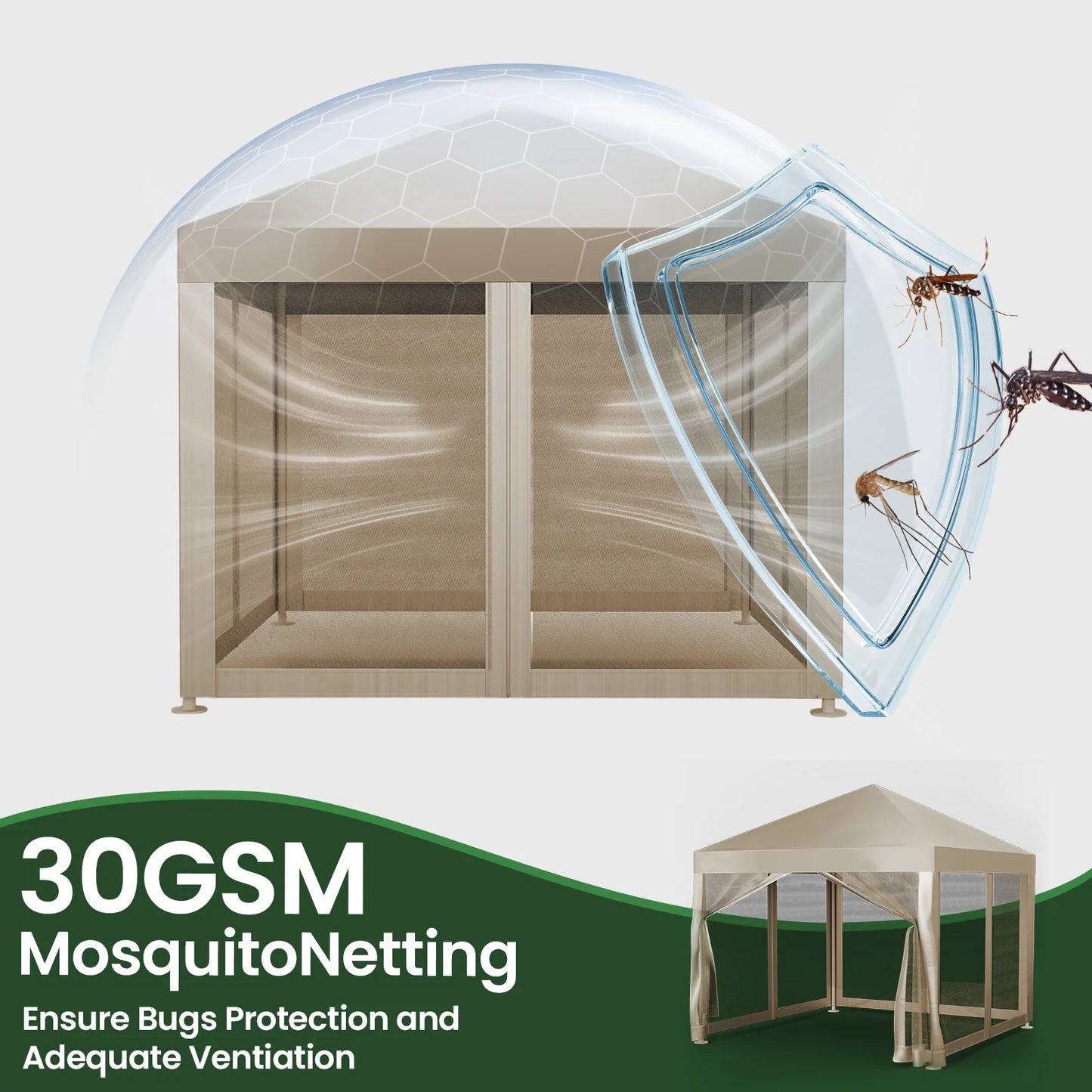 MORNGARDO Mosquito Net Gazebo Canopy for Outdoor Backyard Patio