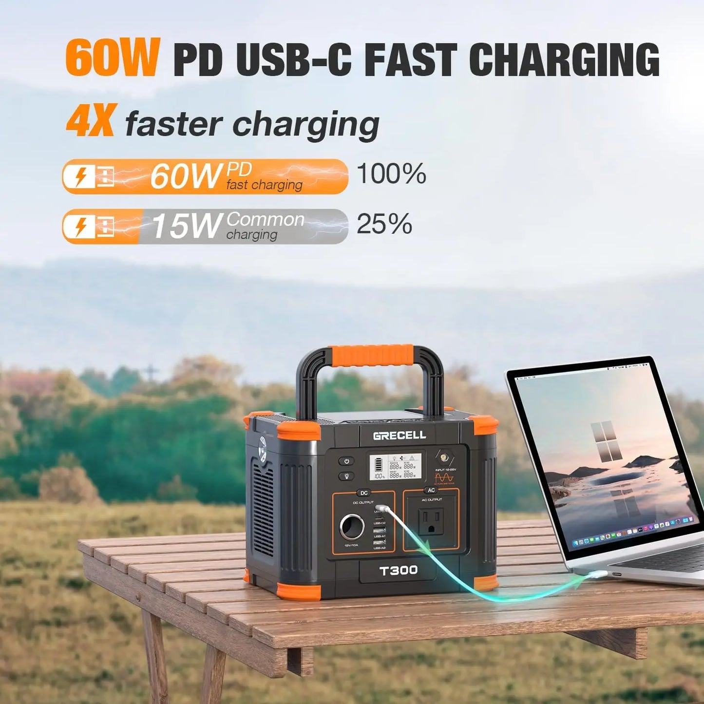 Portable Power Station 230Wh Solar Generator 330W Output