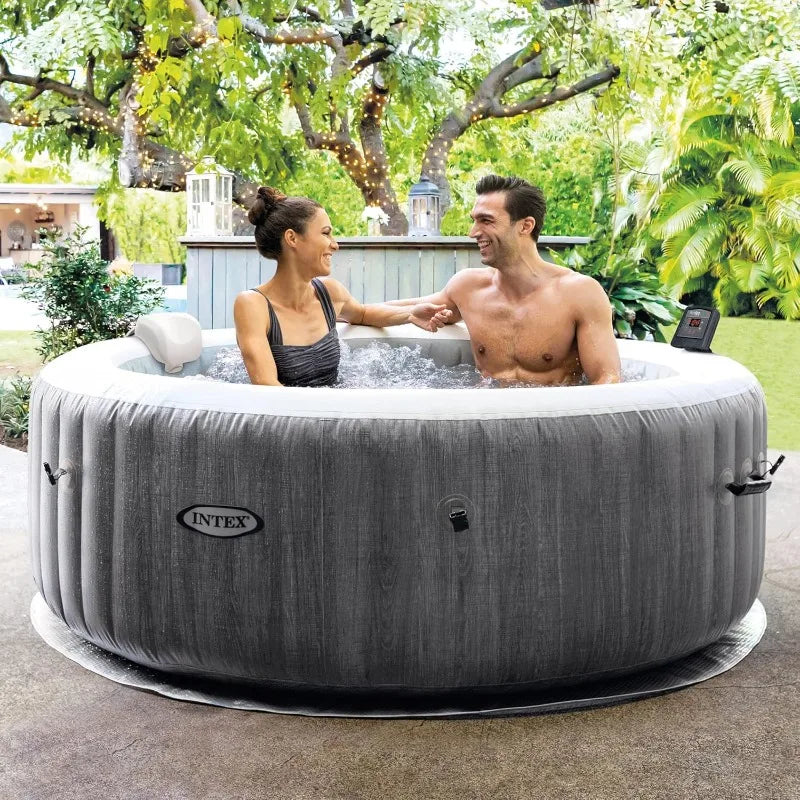 PureSpa Portable Inflatable Bubble Hot Tub Jet Spa With Accessories