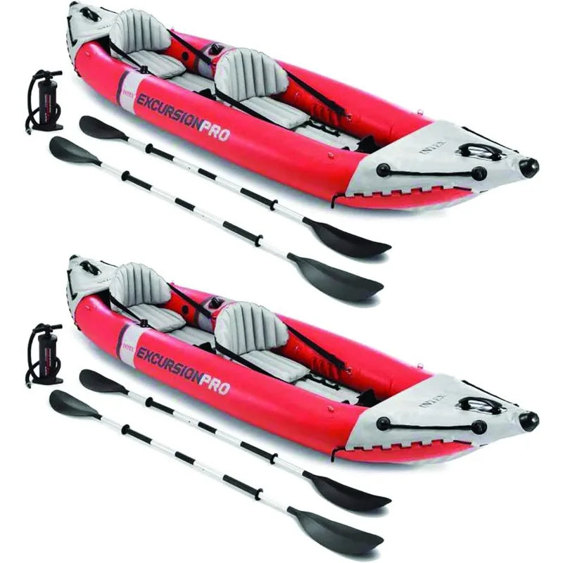 Excursion Pro K2 Inflatable Kayak Set With Deluxe Paddles