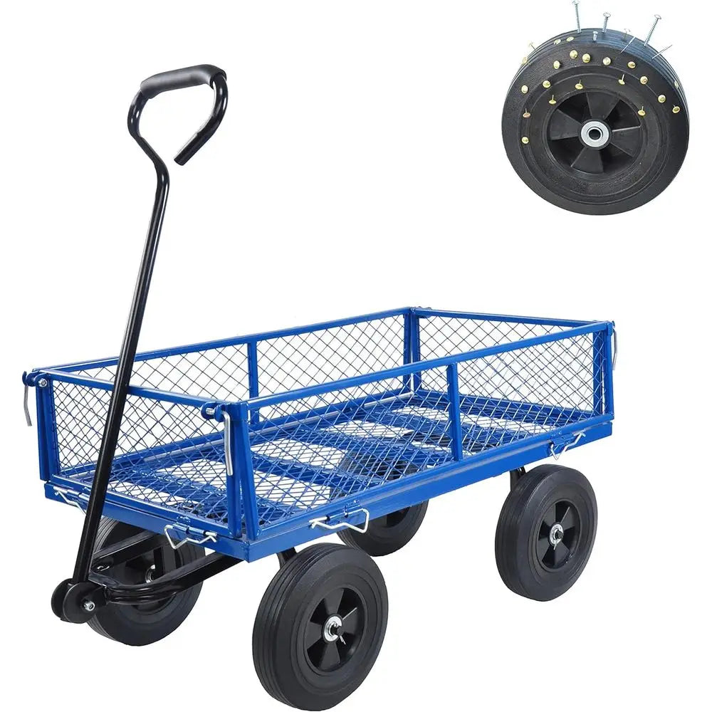 Alloy Steel Garden Wagon With Mesh 1100 Lbs Capacity