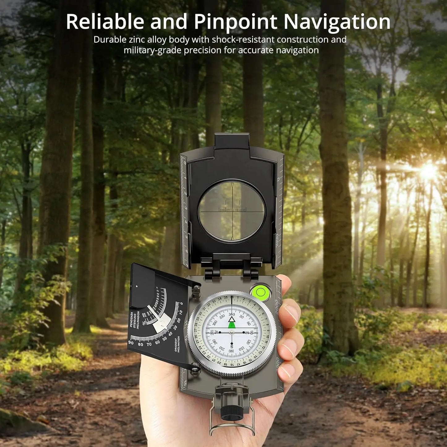 A Clinometer Compass Survival IP65 Waterproof Navigation