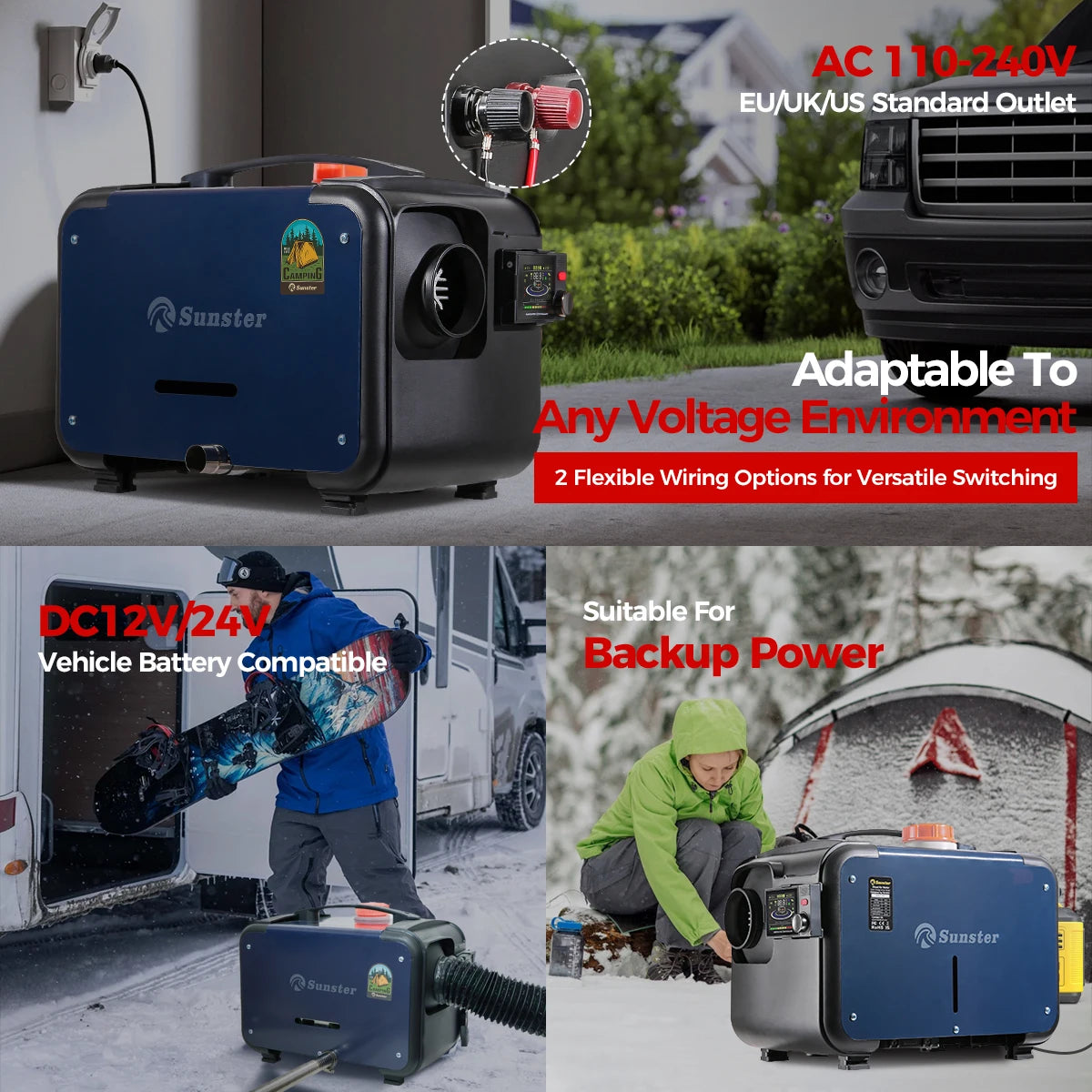 Car Air Heater Ultra Silent Diesel Air Heater With Bluetooth And LCD Monitor For Vehicles