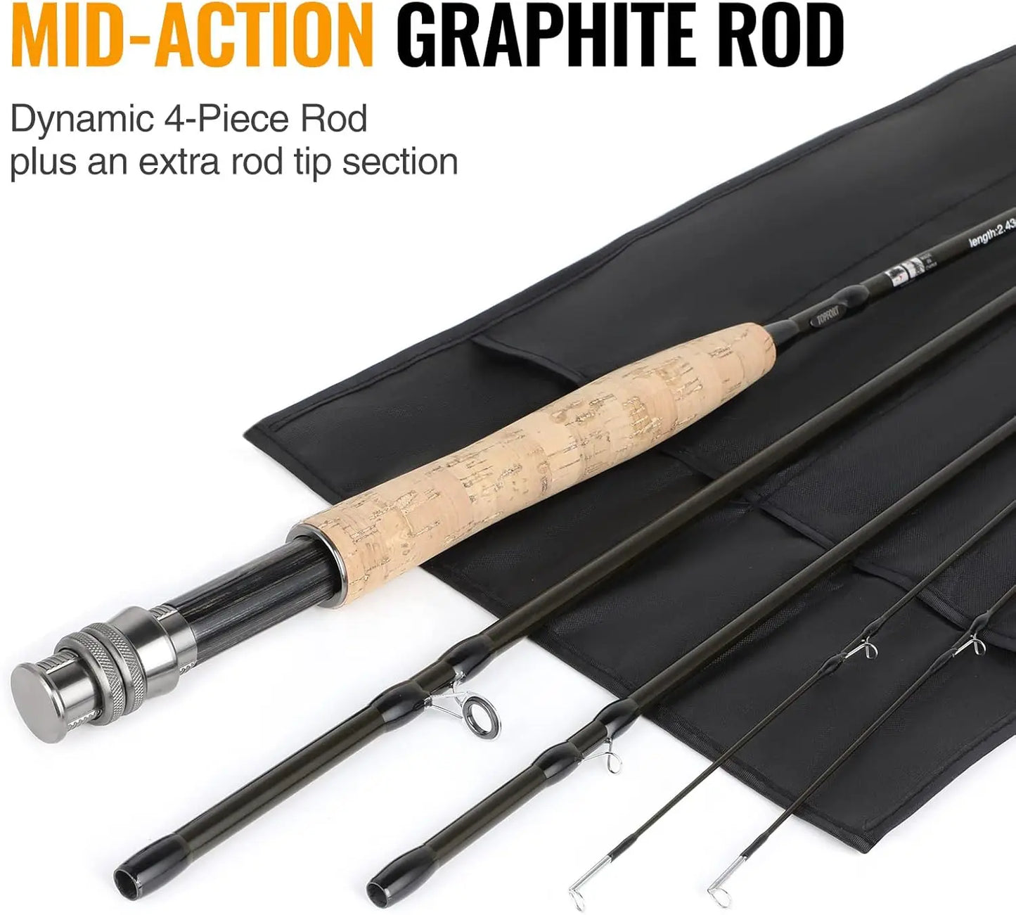 Lightweight Graphite Fly Fishing Rod And Reel Starter Kit
