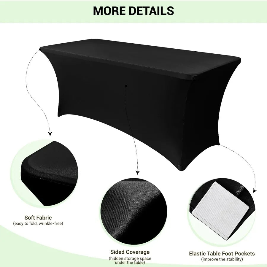 NONECN Spandex Table Covers 6 Pack For Rectangular Tables