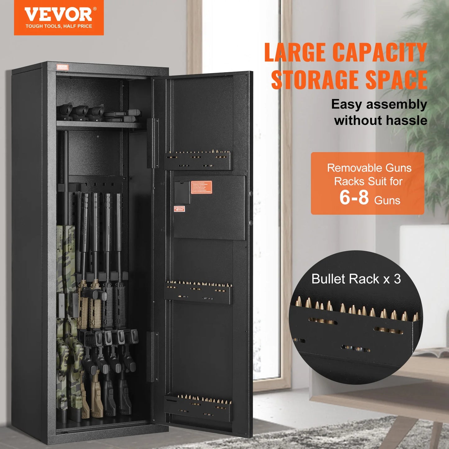 VEVOR Rifle Safe With Lock And Digital Keypad Storage