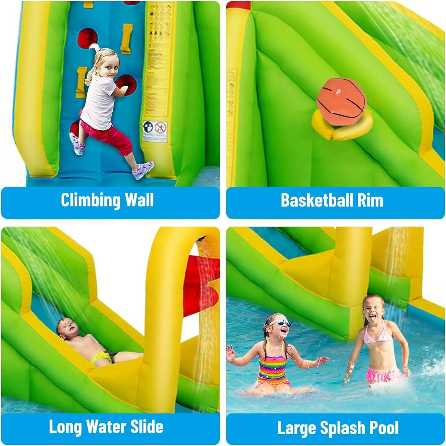 Hign-concerned Inflatable Water Slide 7-In-1 Backyard Park