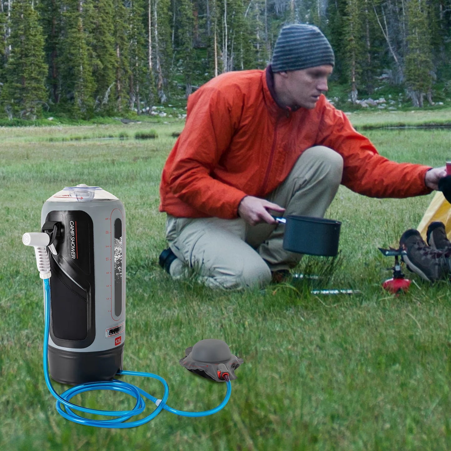 Portable Camp Shower With Pump For Outdoor Travel Hiking