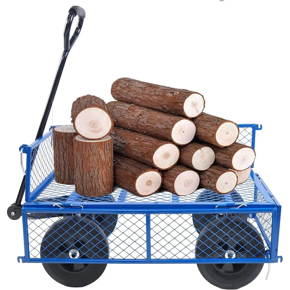 Alloy Steel Garden Wagon With Mesh 1100 Lbs Capacity