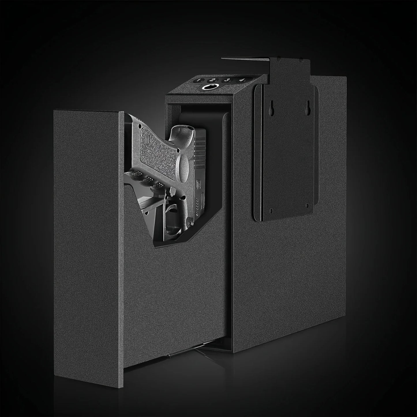 Biometric Nightstand Handgun Safe With Auto Sliding Door