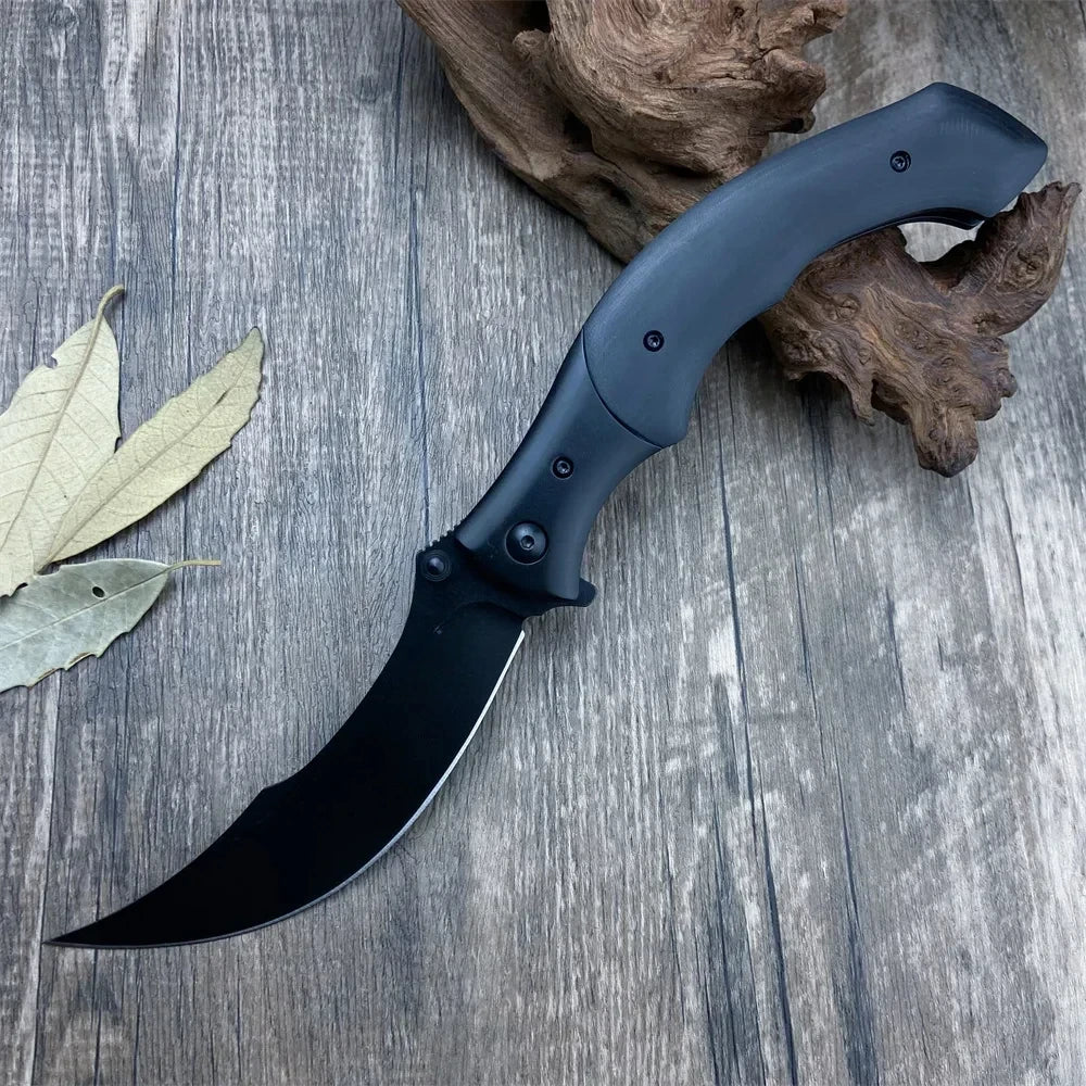 DIY Supplies Folding Pocket Knife 8Cr13Mov Wood Handle EDC