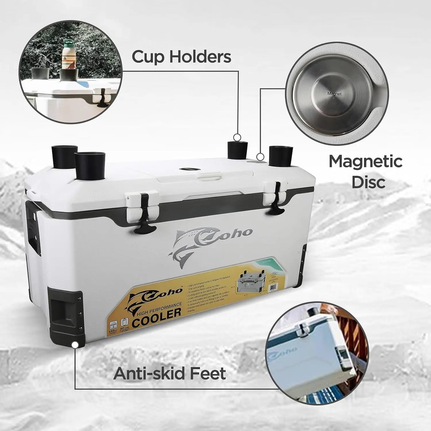 Hign-concerned Heavy Duty Insulated Cooler With Removable Cup Holders
