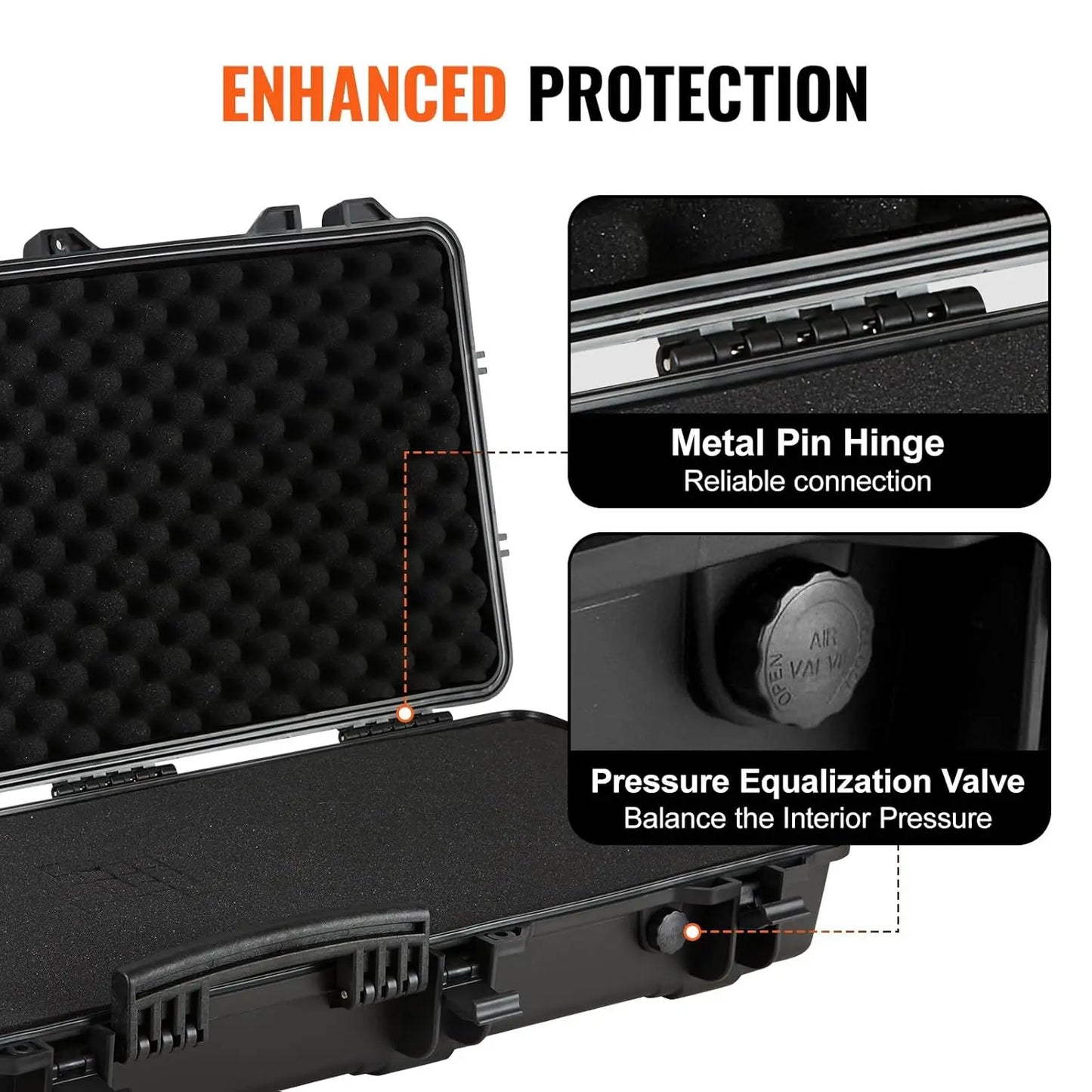 XMSJ Rifle Hard Case With 3 Layer Foam IP67 Waterproof