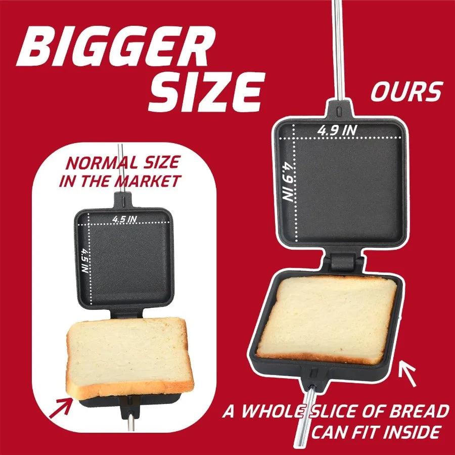 Campfire Pie Iron Cast Iron Sandwich Maker For Camping