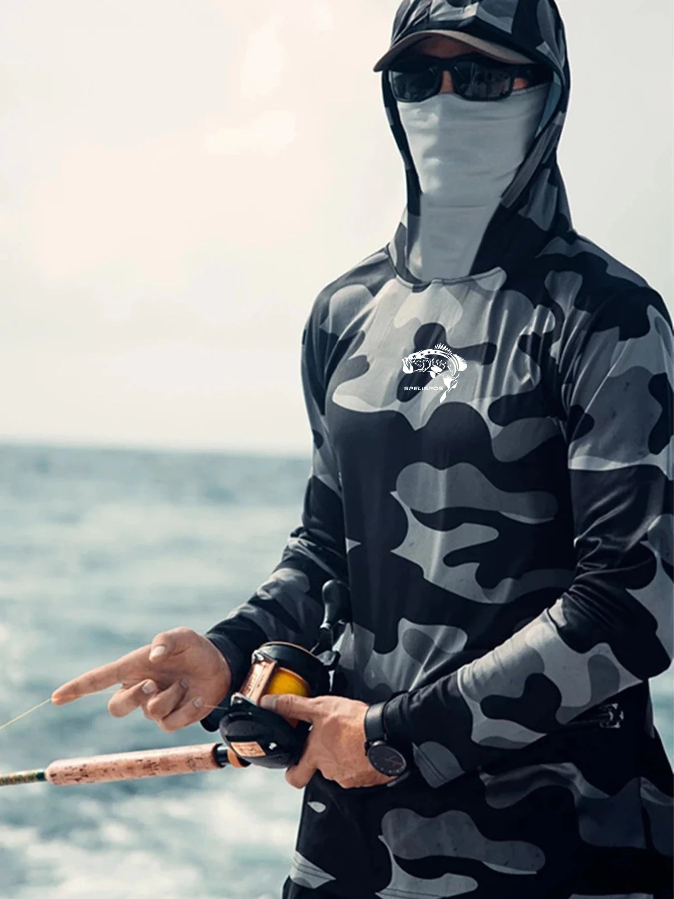 Hign Concerned Fishing Hoodie Long Sleeve Sun Shirt Men