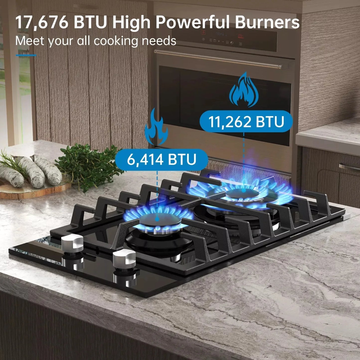 Tieasy Built In Dual Fuel Gas Cooktop With Thermocouple Protection