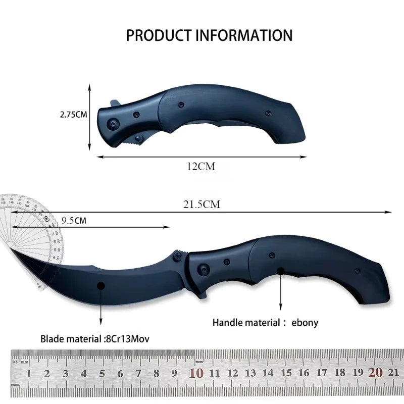 DIY Supplies Folding Pocket Knife 8Cr13Mov Wood Handle EDC