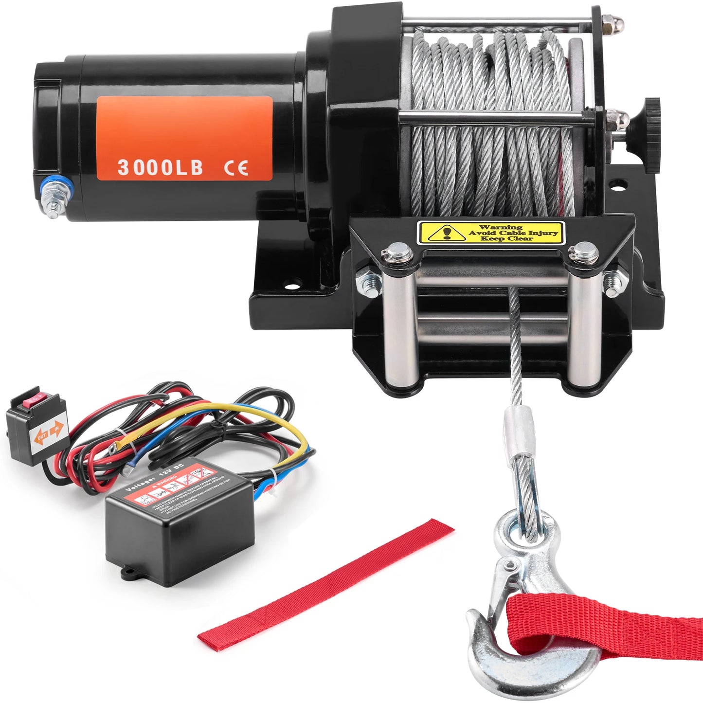 SucceBuy 3000lbs ATV UTV Electric Winch 12V DC With 39Ft Cable