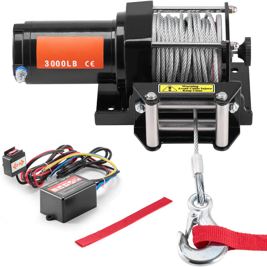 SucceBuy 3000lbs ATV UTV Electric Winch 12V DC With 39Ft Cable