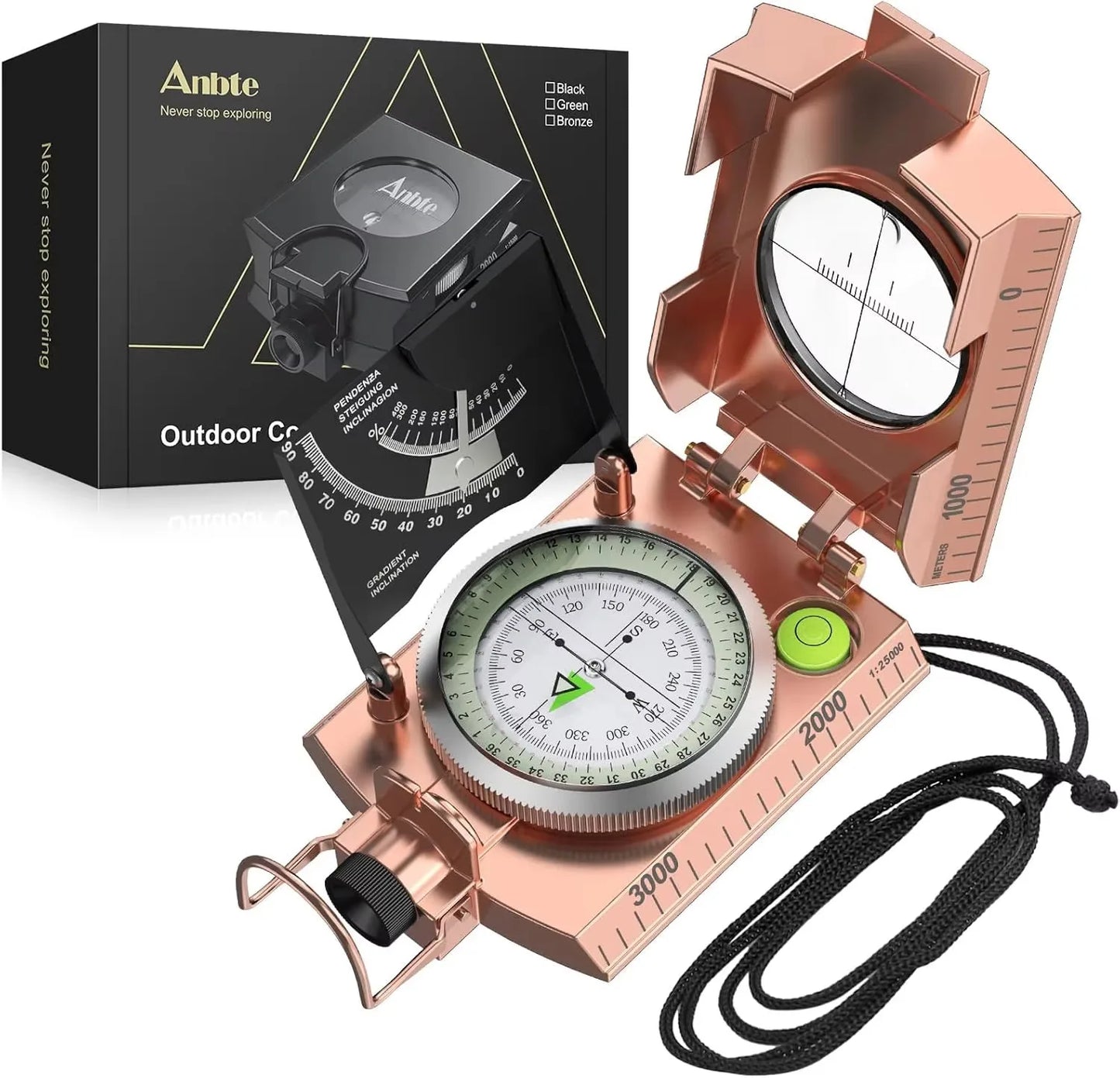 Carrying Lensatic IP65 Waterproof Compass Clinometer