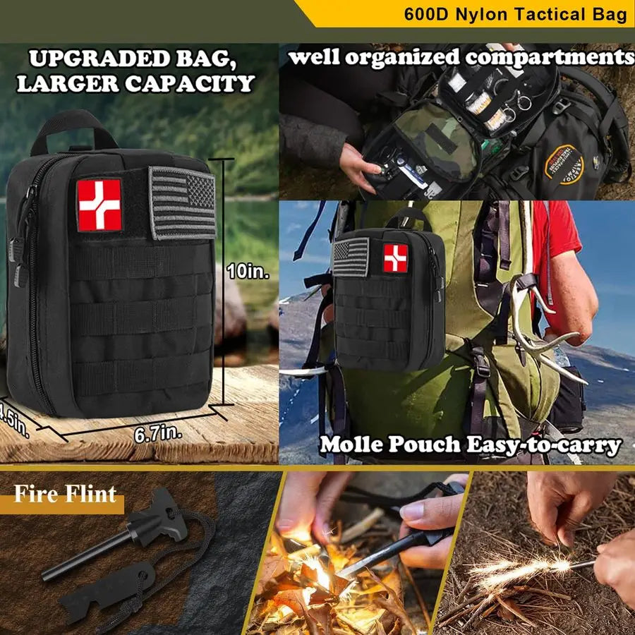Emergency Survival Kit 318 In 1 Vehicle Travel Gear