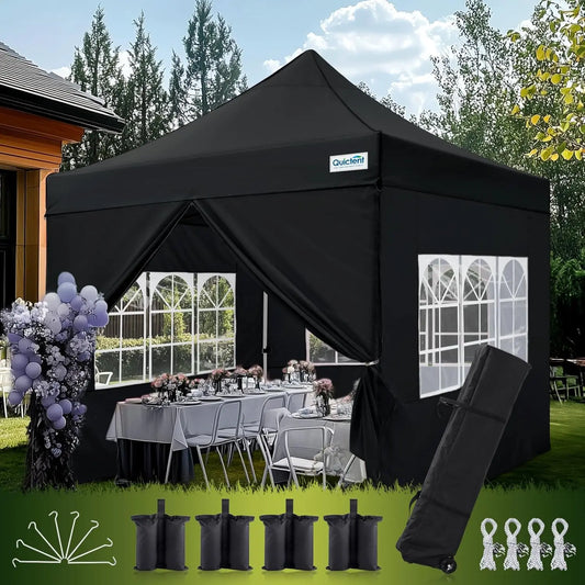 XMSJ Heavy Duty Pop Up Canopy Tent With Sidewalls Hexagonal
