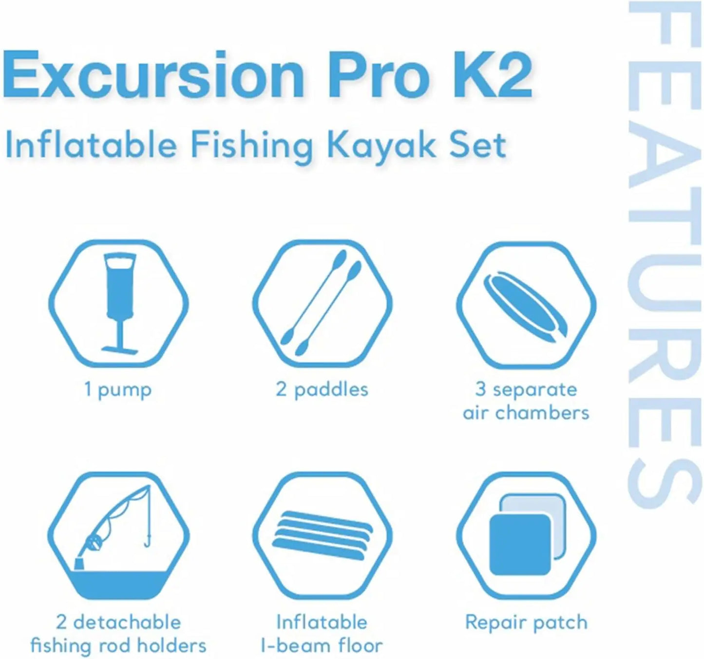 Inflatable Kayak Set for Two with Paddles and Pump PVC