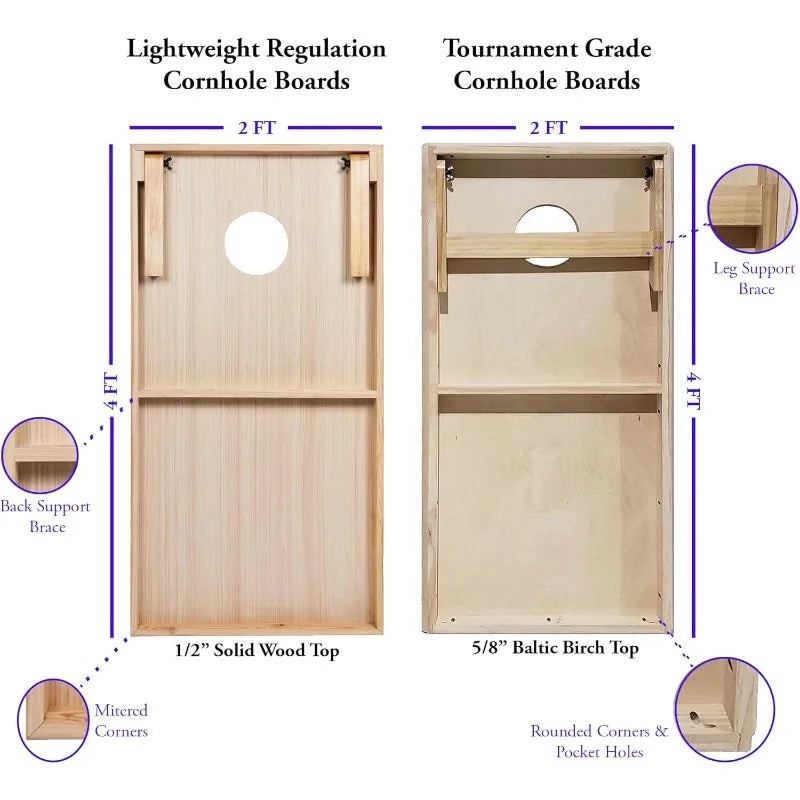 YTYIN Regulation Cornhole Boards Set With 8 Bean Bags