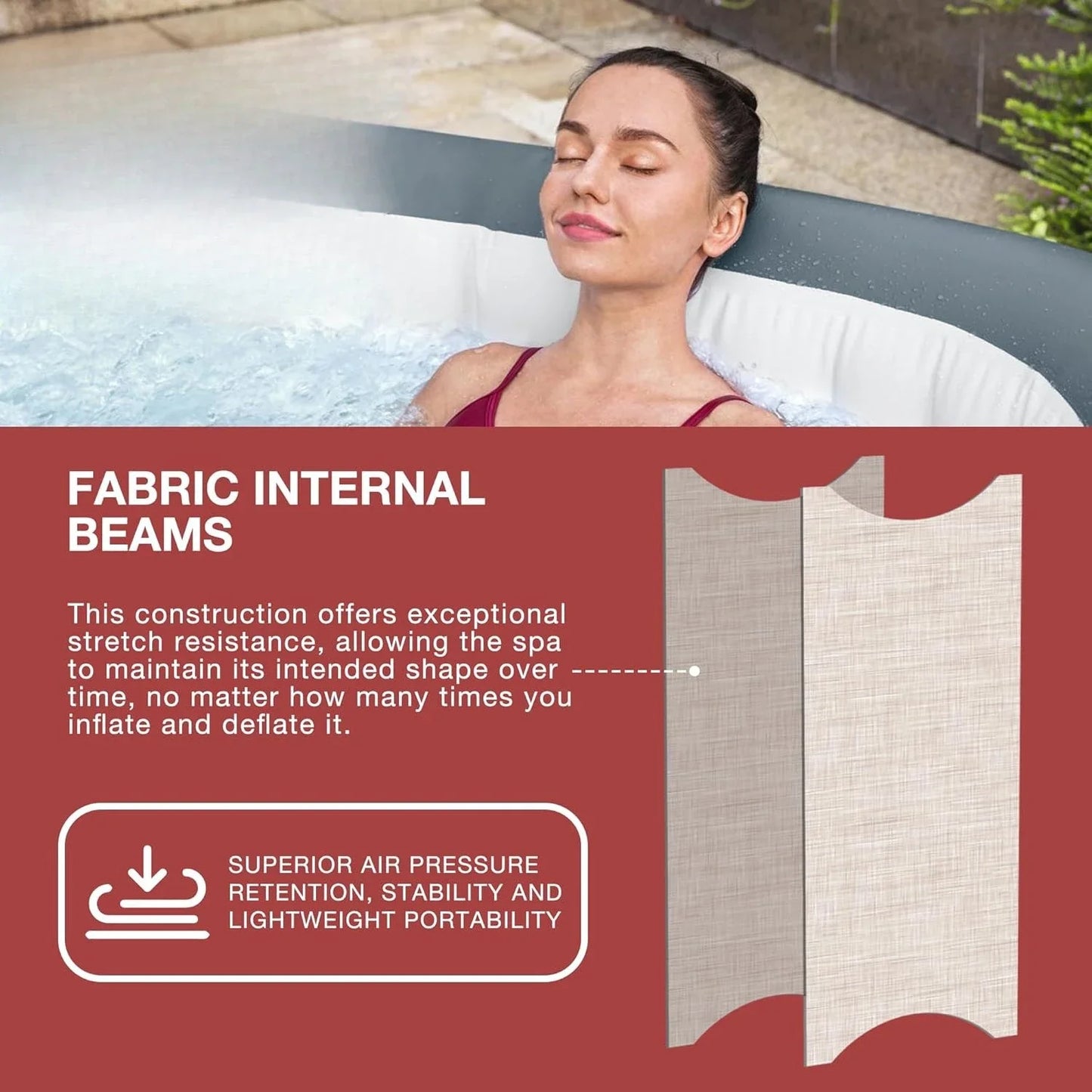 XMSJ SaluSpa AirJet Inflatable Hot Tub Square Portable Outdoor Spa