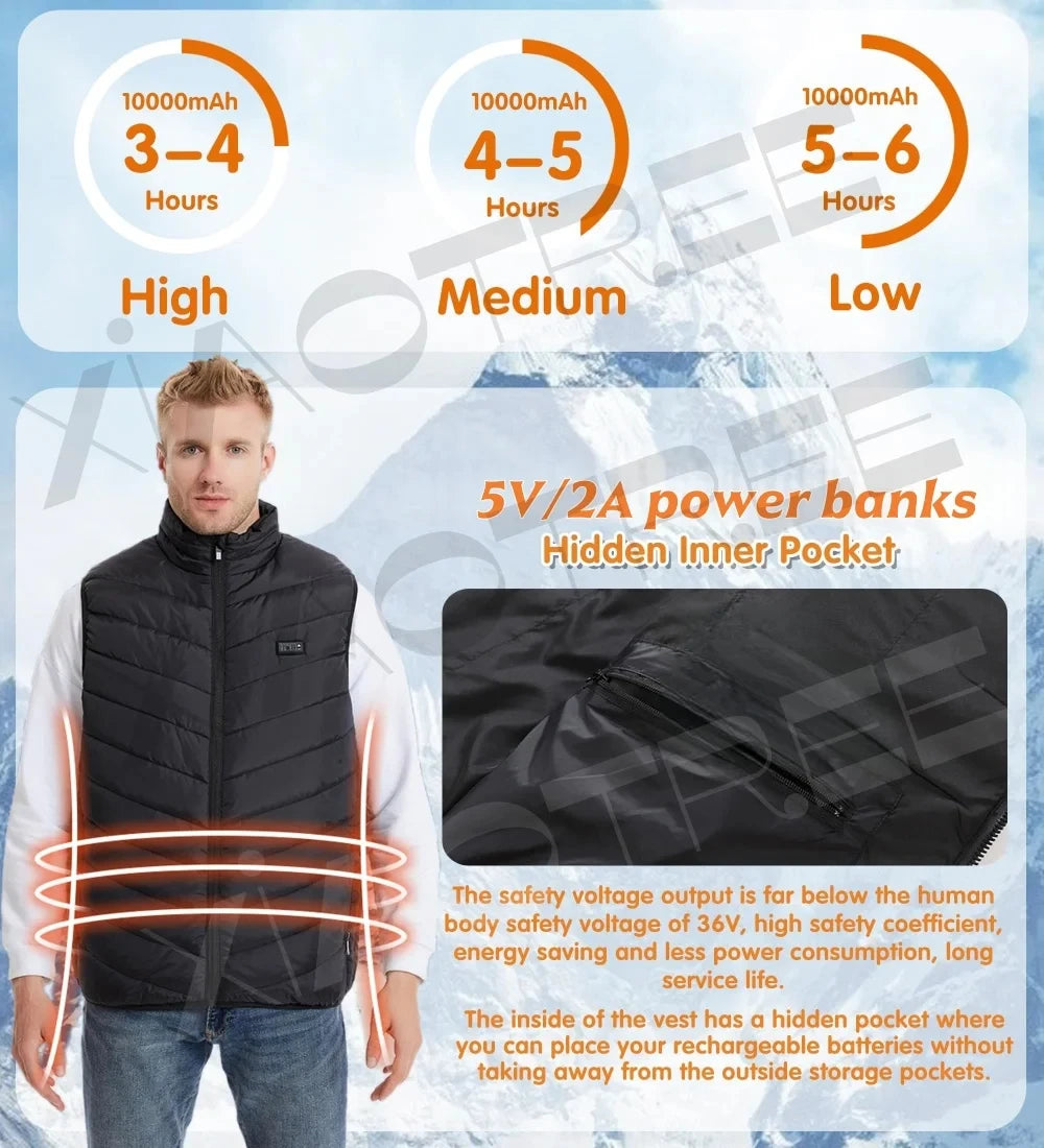 XIAOTREECN Heated Vest USB Electric Warmer for Men Women Camping