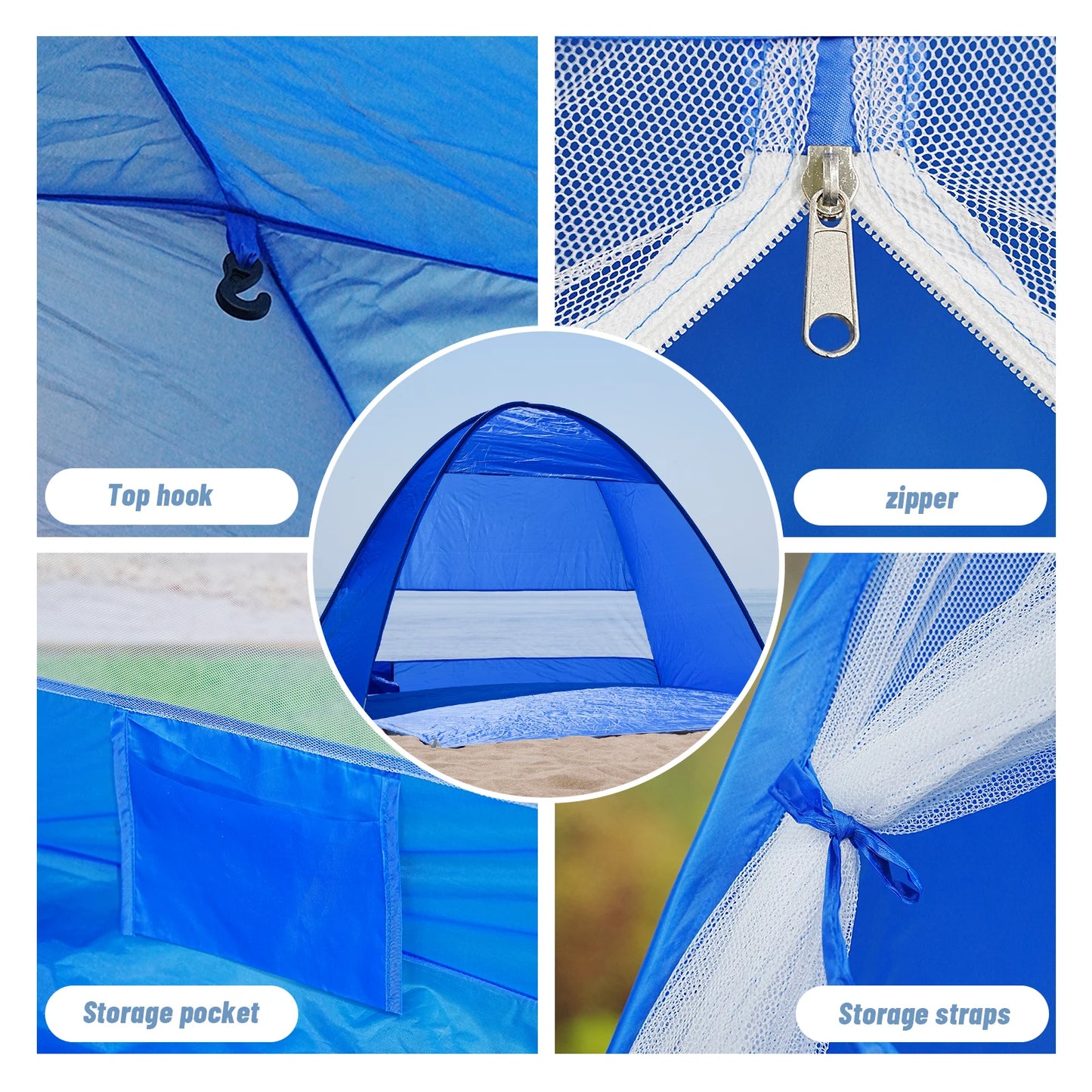 Building Pop Up Beach Tent With Handbag Compact Folding