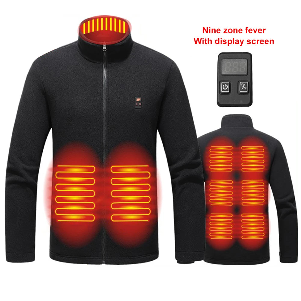 NONECN Heated Coat USB Charging Jacket Three Heat Levels