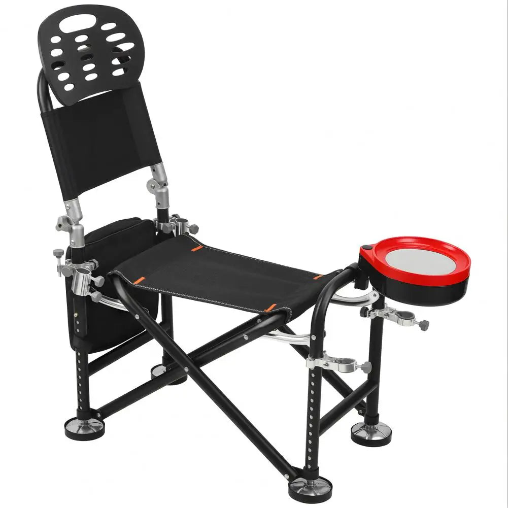 Fold Rise Fall Fishing Chair With Backrest Rod Holder