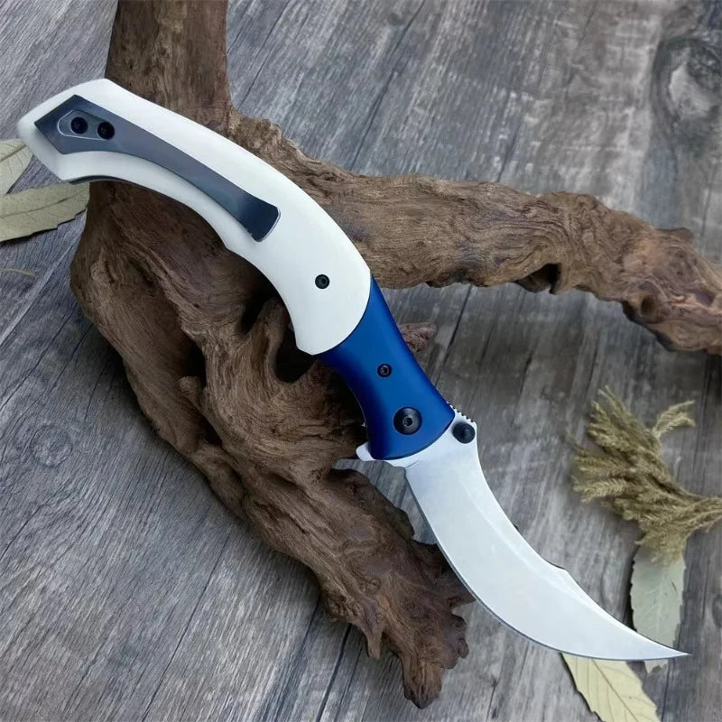 DIY Supplies Folding Pocket Knife 8Cr13Mov Wood Handle EDC