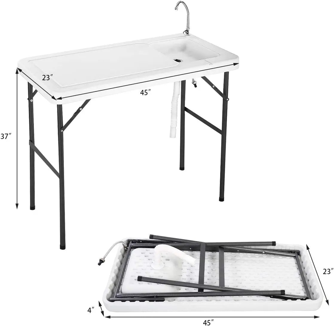 Hign-concerned Portable Fish Cleaning Table With Sink