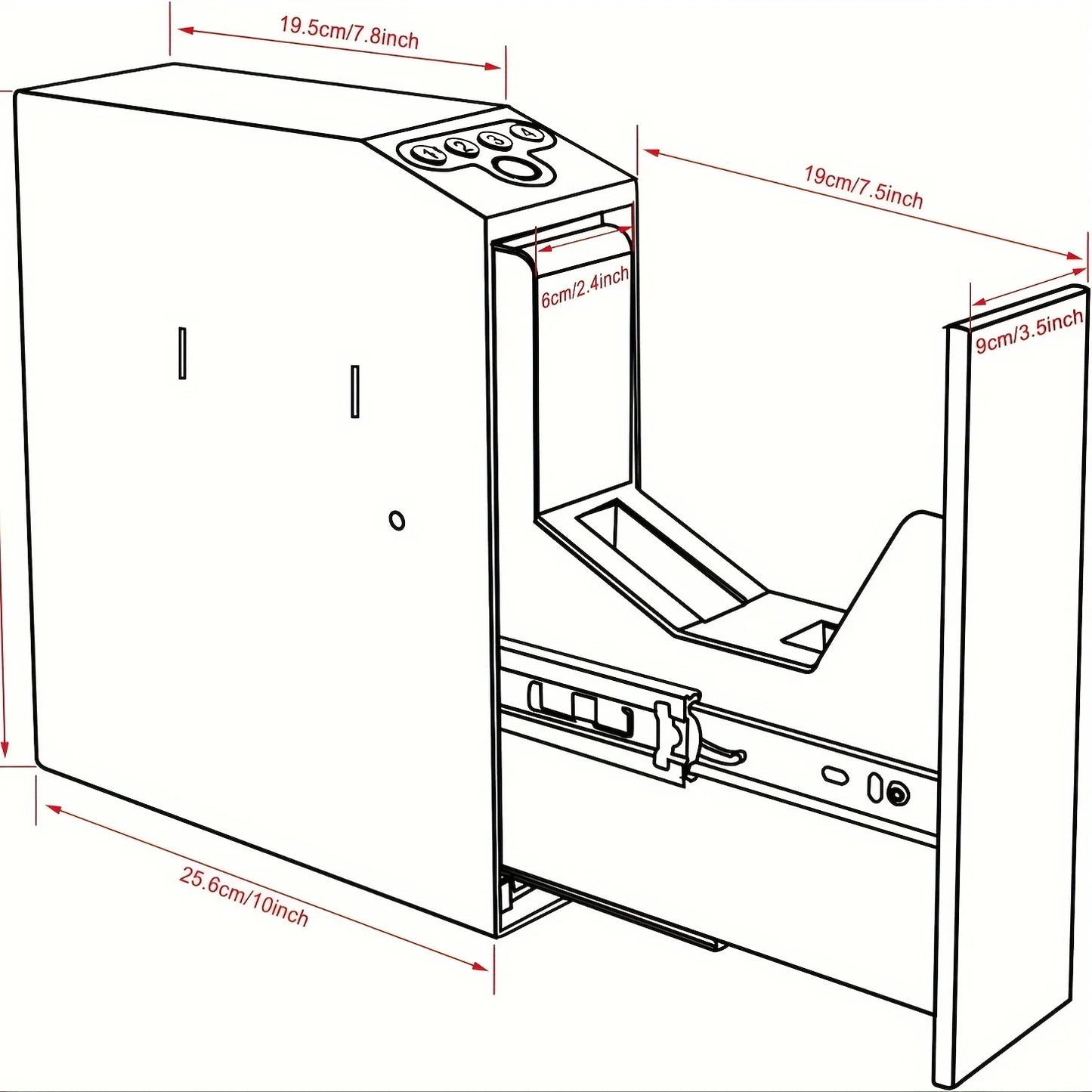 Biometric Nightstand Handgun Safe With Auto Sliding Door