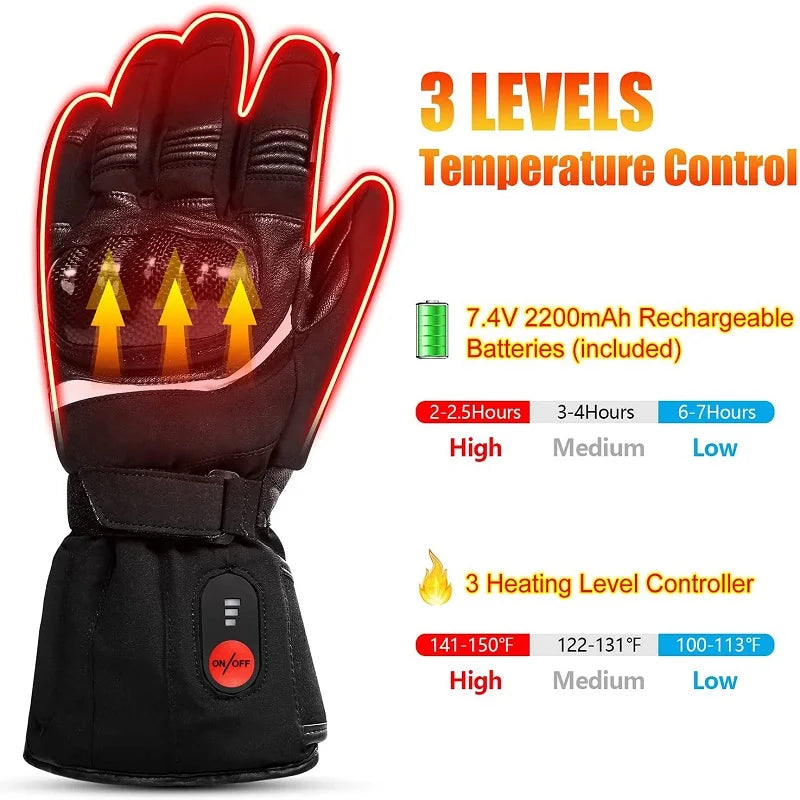 Savior Heat Winter Motorcycle Heated Gloves Waterproof