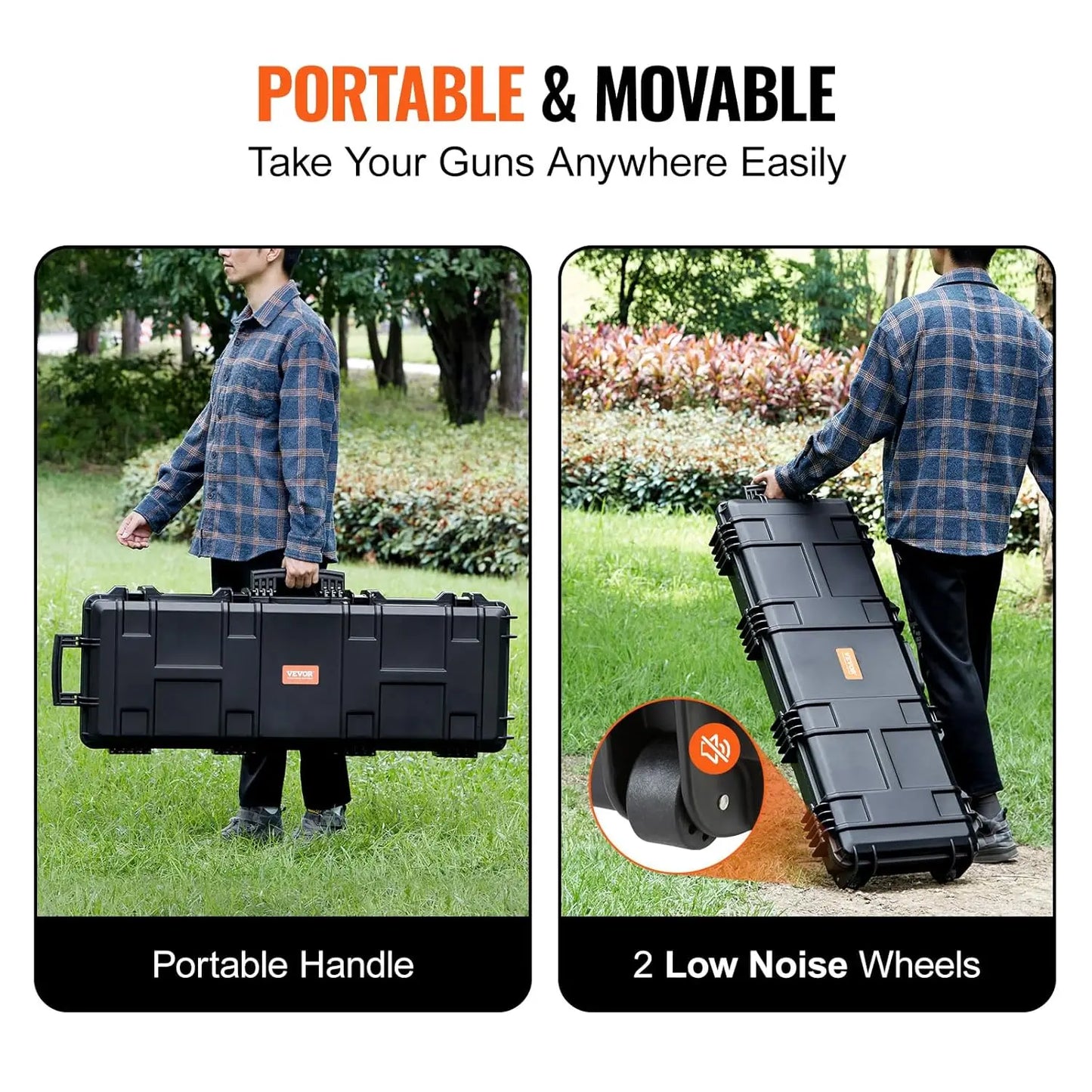 XMSJ Rifle Hard Case With 3 Layer Foam IP67 Waterproof