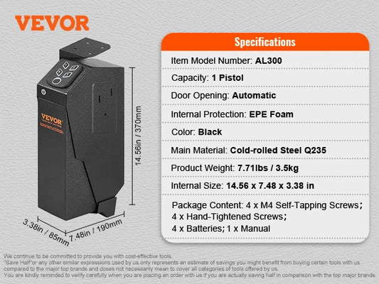 SucceBuy Gun Safe Pistol Case With 3-Way Quick Access Biometric